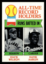 1979 Topps #412 Hack Wilson/Hank Aaron ATL Near Mint+  ID: 522379