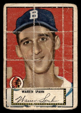 1952 Topps #33 Warren Spahn Poor Black Back 