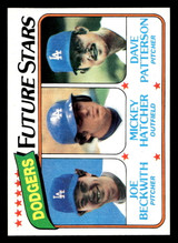1980 Topps #679 Joe Beckwith/Mickey Hatcher/Dave Patterson Dodgers Future Stars Near Mint+ RC Rookie 