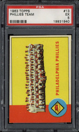 1963 Topps #13 Team Card Philadelphia Phillies PSA 5 EX