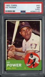 1963 Topps #40 Vic Power Twins PSA 7pd Near Mint