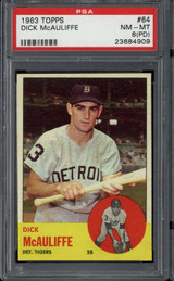 1963 Topps #64 Dick McAuliffe Tigers PSA 8pd NM-Mint