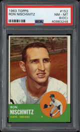 1963 Topps #152 Ron Nischwitz Indians PSA 8oc NM-Mint