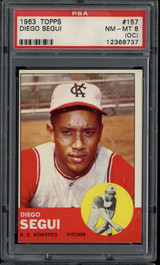 1963 Topps #157 Diego Segui Athletics PSA 8oc NM-Mint