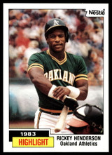 1984 Topps Nestle #2 Rickey Henderson Near Mint+ 