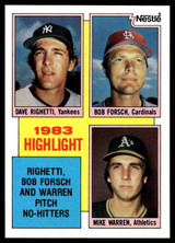 1984 Topps Nestle #5 Bob Forsch /Dave Righetti/Mike Warren Near Mint+  ID: 524084