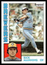 1984 Topps Nestle #128 Rick Manning Near Mint+ 