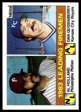 1984 Topps Nestle #138 Al Holland/Dan Quisenberry Near Mint+  ID: 524207