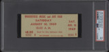 Woodstock Music Art Fair Saturday UNUSED Full Ticket 8-16-1969 Green PSA 9 MINT