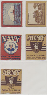 circ. 1940's  R3  Leader Candy  Adventures of Army and Navy  Lot of  5  #*sku37498