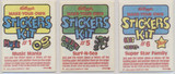 1984 Kellogg Stickers Kit Booklet Lot of 3 different  #*sku37562