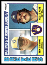 1984 Topps Nestle #726 Ted Simmons/Moose Haas Near Mint+ 