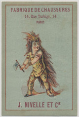 circ. 1880's Paris, France Victorian Trade Card Advertising for Shoe Company  #*sku37666