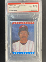 1985 OPC Stickers #178 Mike Schmidt Phillies PSA 8 NM-Mint