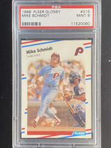 1988 Fleer Glossy #315 Mike Schmidt Phillies PSA 9 Mint
