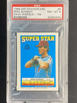 1988 OPC Stickercard #8/159 Mike Schmidt Phillies PSA 8 NM-Mint Dave Winfield