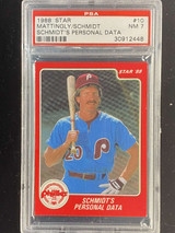 1988 Star #10 Mike Schmidt Phillies PSA 7 Near Mint Schmidt's Personal Data