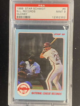 1988 Star #6 Mike Schmidt Phillies PSA 9 Mint N.L. Records  glossy