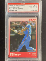 1988 Star #33 Mike Schmidt Phillies PSA 8 NM-Mint All-Star Stats