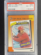 1990 OPC #662 Mike Schmidt Phillies PSA 8 NM-Mint O-Pee-Chee