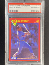 1989 Score Superstars #76 Mike Schmidt Phillies PSA 8 NM-Mint