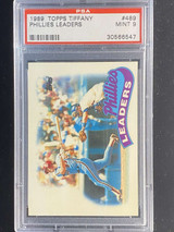 1989 Topps Tiffany #489 PSA 9 Mint Phillies Leaders
