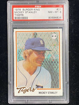 1978 Topps Burger King #21 Mickey Stanley Tigers PSA 8 NM-Mint
