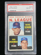 1964 Topps #548 Wayne Schurr Paul Speckenbach Cubs PSA 8 NM-Mint Rookie Stars