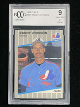 1989 Fleer #381 Randy Johnson Expos BCCG 9 RC