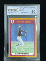 1990 Collegiate Collection #7 Barry Bonds ASU GEM 10 Gem Mint ID: 525726