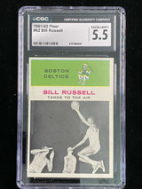 1961-62 Fleer #62 Bill Russell Celtics CGC 5.5 EX+ Takes to the Air