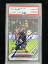 2024 Topps Now MLS #9 Lionel Messi MLS Miami PSA 10 Gem Mint Auto Dual 10