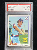 1978 Topps #23 Bump Wills Rangers PSA 8 NM-Mint
