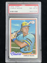 1978 Topps #51 Charlie Moore Brewers PSA 8 NM-Mint