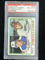 1978 Topps #206 Phil Niekro Nolan Ryan Strikeout Leaders PSA 8 NM-Mint