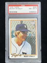 1978 Topps #232 Mickey Stanley Tigers PSA 8 NM-Mint