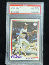 1978 Topps #262 Rudy May Orioles PSA 8 NM-Mint