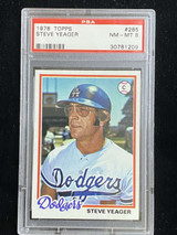 1978 Topps #285 Steve Yeager Dodgers PSA 8 NM-Mint