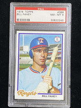 1978 Topps #388 Bill Fahey Rangers PSA 8 NM-Mint