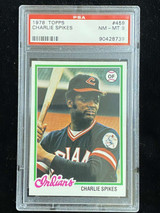 1978 Topps #459 Charlie Spikes Indians PSA 8 NM-Mint