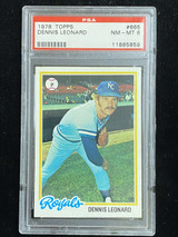 1978 Topps #665 Dennis Leonard Royals PSA 8 NM-Mint
