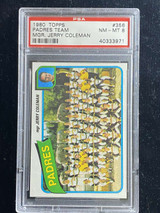 1980 Topps #356 San Diego Padres PSA 8 NM-Mint Team Card