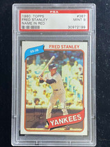 1980 Topps #387 Fred Stanley Yankees PSA 9 Mint Name in Red