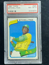 1980 Topps #586 Mitchell Page A's PSA 8 NM-Mint