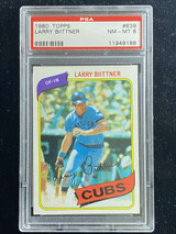 1980 Topps #639 Larry Biittner Cubs PSA 8 NM-Mint
