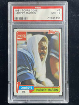 1981 Topps Coca-Cola Coke #6 Harvey Martin Cowboys PSA 9 Mint