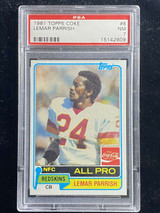 1981 Topps Coca-Cola Coke #8 Lemar Parrish Redskins PSA 7 Near Mint