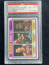 1981-82 Topps #56 Marquis Johnson Bucks PSA 8 NM-Mint Team Leaders