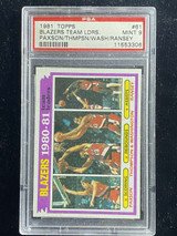 1981-82 Topps #61 Paxson Thompson Ramsey Blazers PSA 9 Mint Team Leaders
