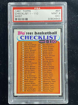 1981-82 Topps West #97 Basketball Checklist 1-110 WEST PSA 9oc Mint